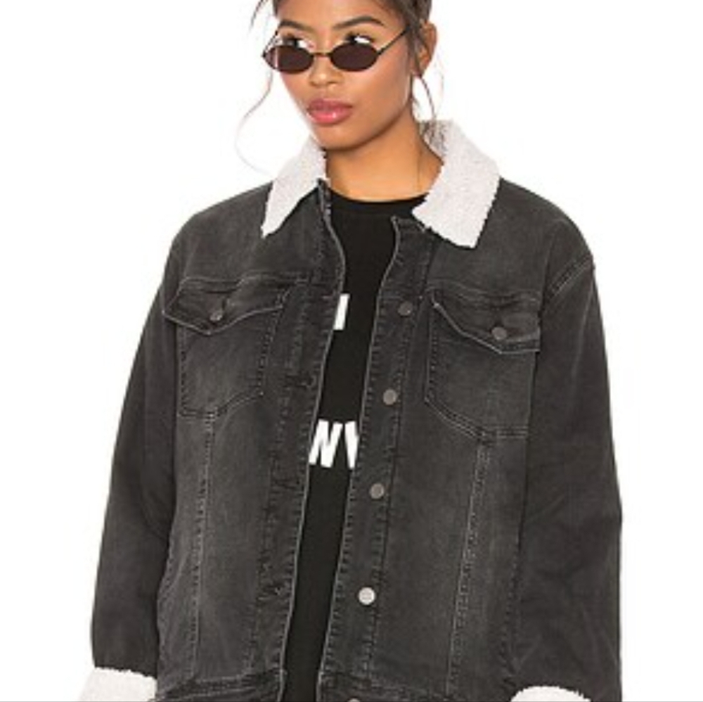 Sanctuary Trucker Black Full Sherpa Lining, Sm